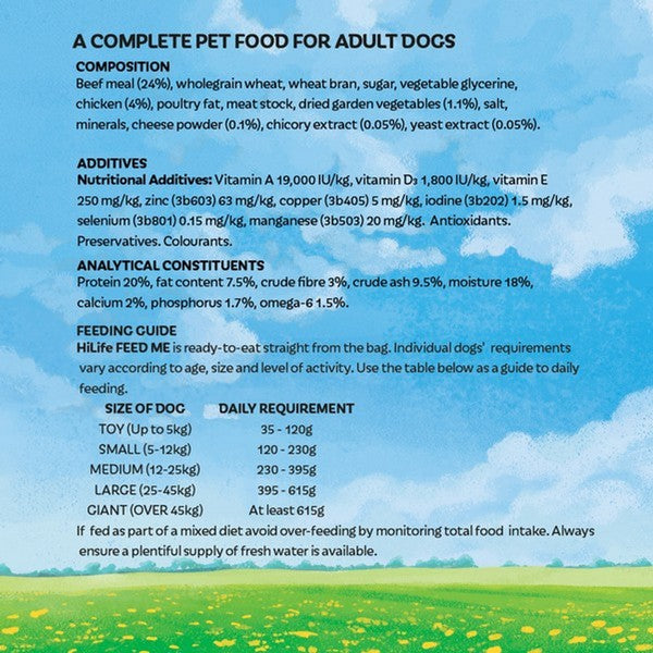 HiLife Feed Me! Complete Nutrition With Beef/Cheese/Vegetables 6kg