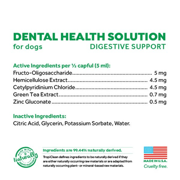 TropiClean Oral Care Dental Health Solution Plus Digestive Support 473ml