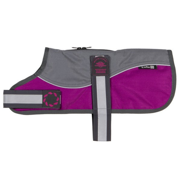 Outhwaite Refl Grey Raspberry Padded Harness Coat without collar 22Inch (56cm)