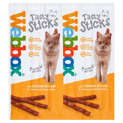 Webbox Cats Delight Tasty Cat Stks Chicken/Liver 6Stk