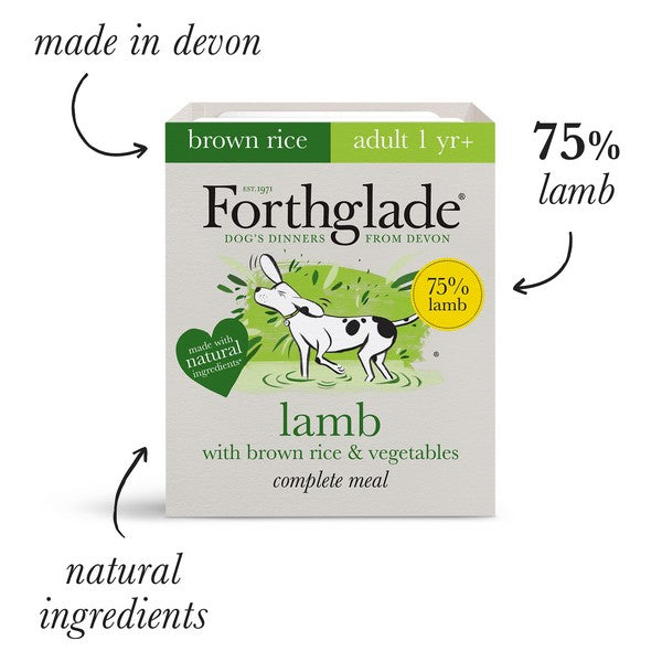 Forthglade Complete Meal Adult Lamb Brown Rice & Veg 395g