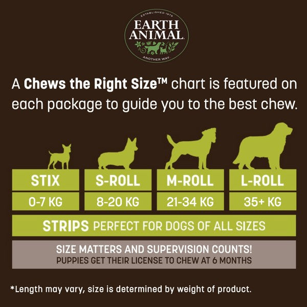 Earth Animal No-Hide Beef STIX- 90 pk (DCSE 90)