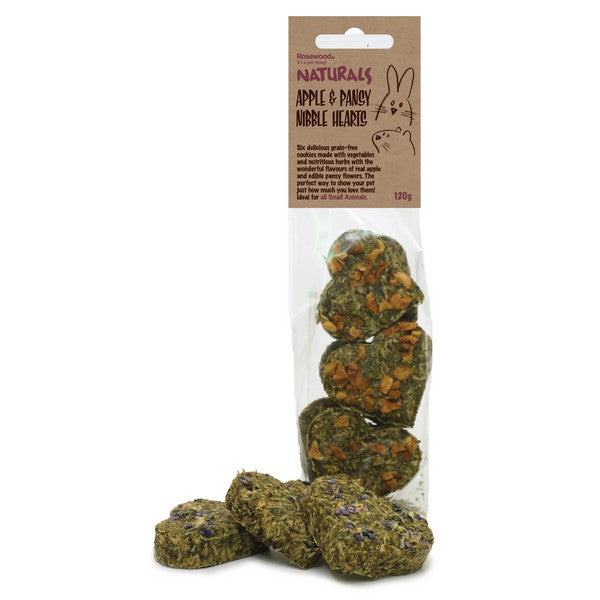 Rosewood Apple & Pansy Nibble Hearts 6pc