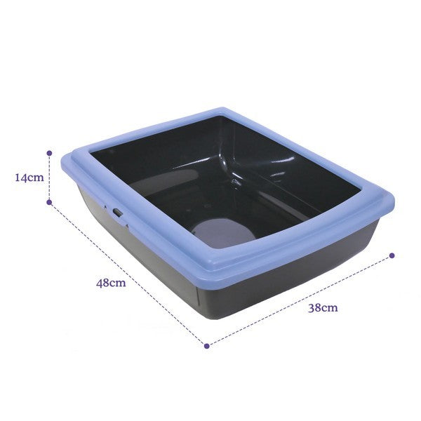 Rosewood Eco Line Litter Tray W/Rim Slate Blue/Black
