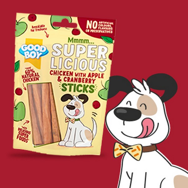 Goodboy Superlicious Chicken With Apple & Cranberry Sticks 100g