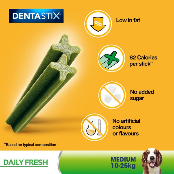 Pedigree Dentastix Fresh Daily Dental Chews Medium Dog 5 Sticks