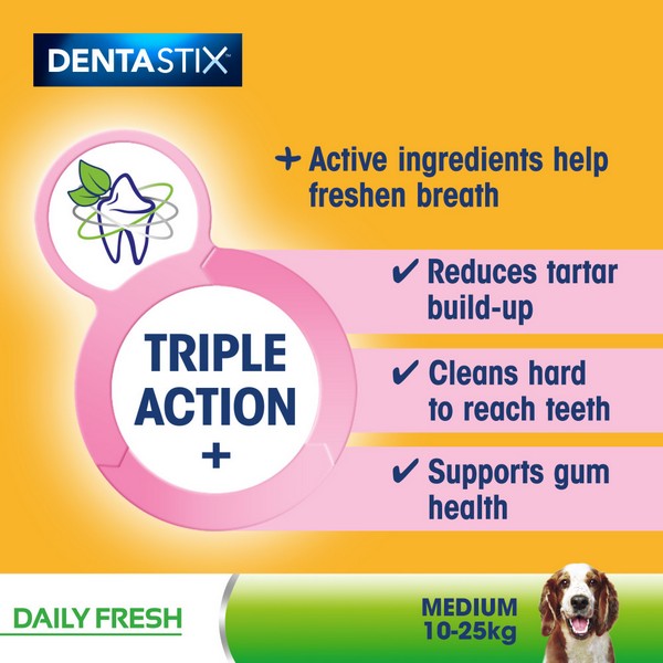 Pedigree Dentastix Fresh Daily Dental Chews Medium Dog 5 Sticks