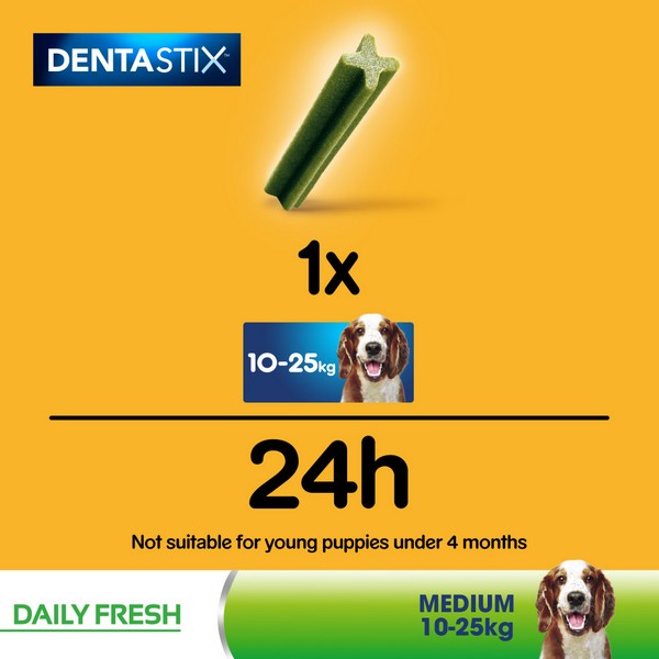 Pedigree Dentastix Fresh Daily Dental Chews Medium Dog 5 Sticks