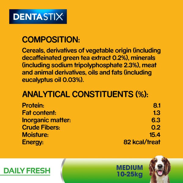 Pedigree Dentastix Fresh Daily Dental Chews Medium Dog 5 Sticks