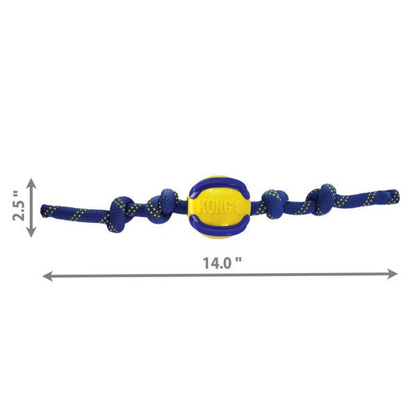 KONG Jaxx Brights Ball with Rope Assorted Medium