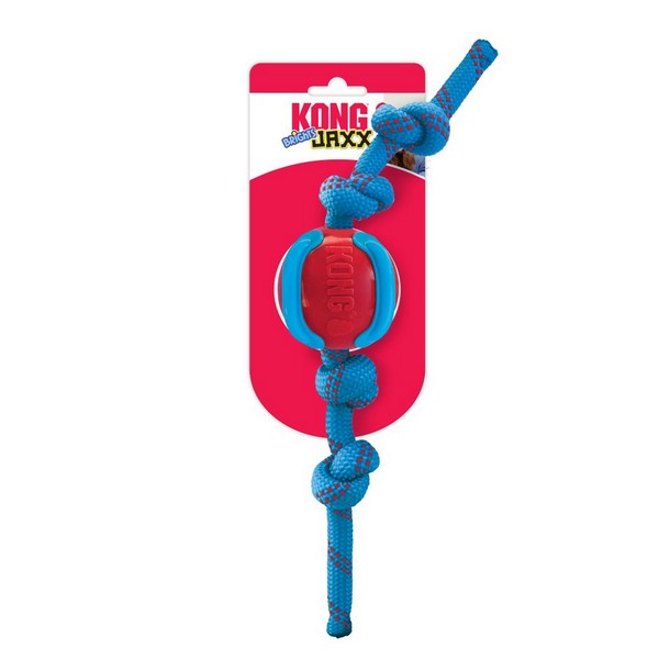 KONG Jaxx Brights Ball with Rope Assorted Medium