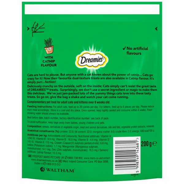 Dreamies Cat Treats with Catnip 200g