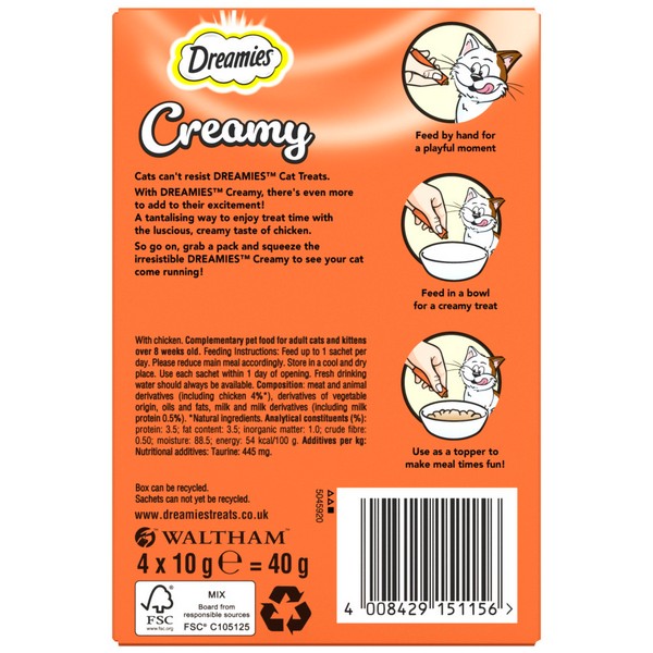 Dreamies Creamy Cat Treats with Chicken 40g