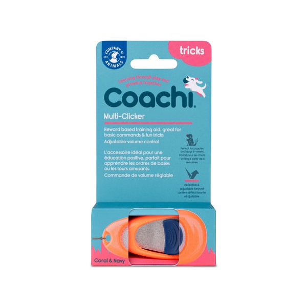 CoA Coachi Multi-Clicker Coral, Navy Button
