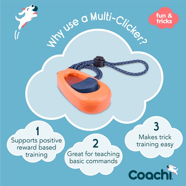 CoA Coachi Multi-Clicker Coral, Navy Button