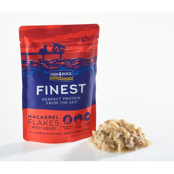Fish4Dogs Finest Mackerel Flakes With Squid 100g