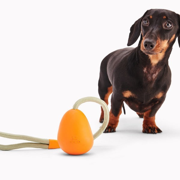 Beco Natural Rubber Pebble Slinger Toy for Fetch Yellow