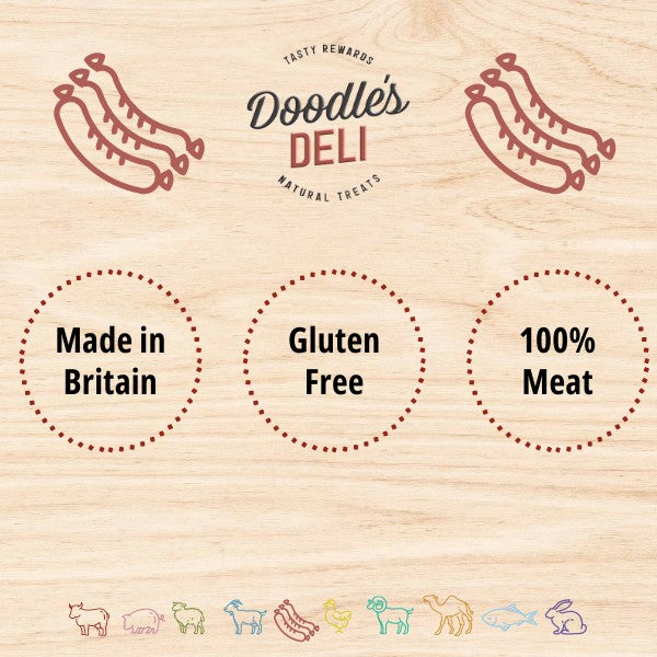 Doodles Deli Air Dried Meaty Beef with Liver Sausage GF 1KG