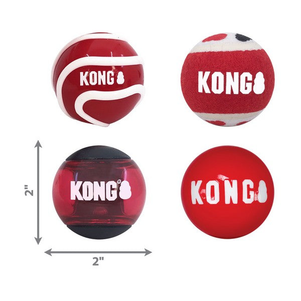 KONG Signature Balls 4pk Assorted Small