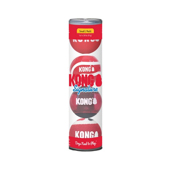 KONG Signature Balls 4pk Assorted Small