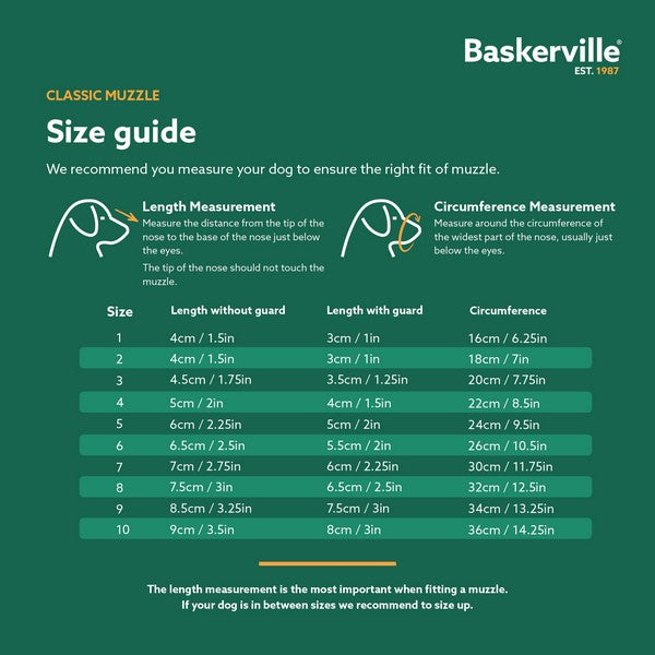 CoA Baskerville Classic Basket Muzzle Size 7