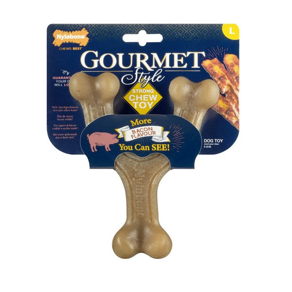 Nylabone Bacon MAX Strong Gourmet Wishbone Large