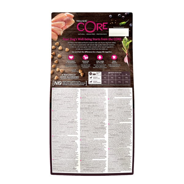 Wellness CORE Dog Dry Small Breed Adult Low Fat - Turkey Recipe 1.5kg