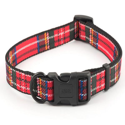 Ancol Nylon Tartan Adjust Collar Red 45-70cm