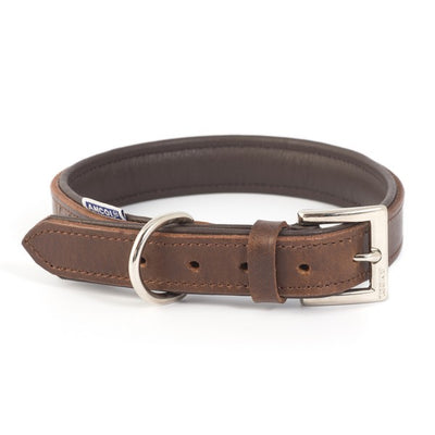 Ancol Vintage Leather Padded Collar 50-59cm Size 7