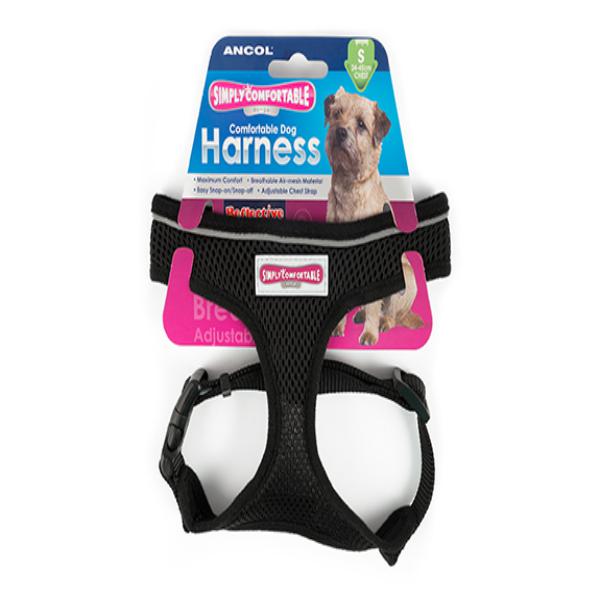 Ancol Comfort Mesh Harness Black Small 34-45cm