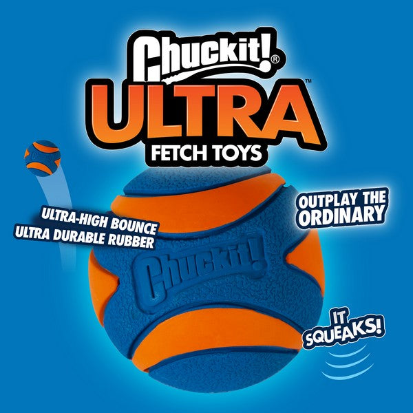Chuckit! Ultra Squeaker Ball Medium (2Pk) 6.5cm