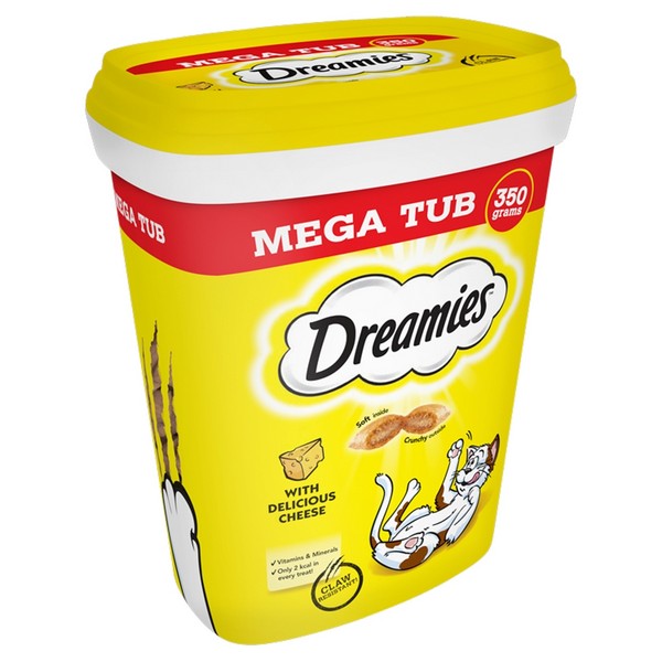 Dreamies Treats with Cheese 350g Tub (2 Pack)
