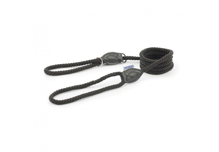 ANCOL ROPE SLIP & CONTROL LEAD BLACK 1.5MX8MM