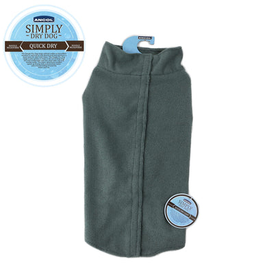Ancol Simply Dry Towel Coat Grey Large 50cm