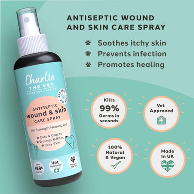Charlie The Vet Antiseptic Wound & Skin Care Spray for All Animals 100ml