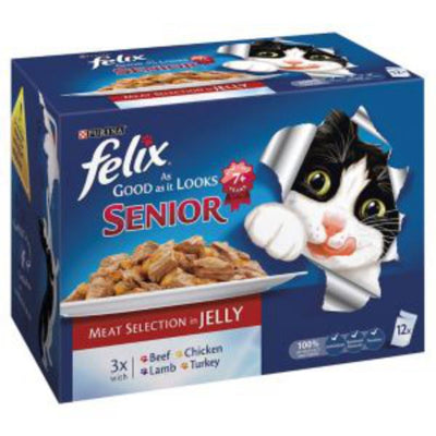 Felix Senior AGAIL Mixed Variety Meat (12Pk) 100g