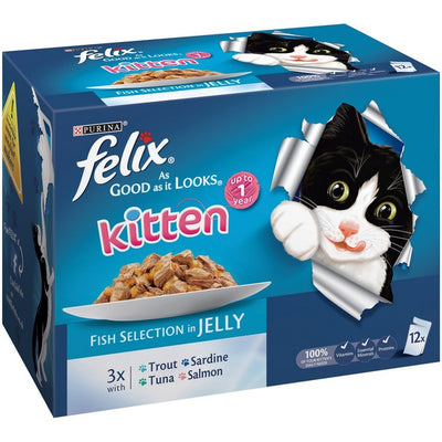 Felix Kitten AGAIL Mixed Variety Fish (12Pk) 100g