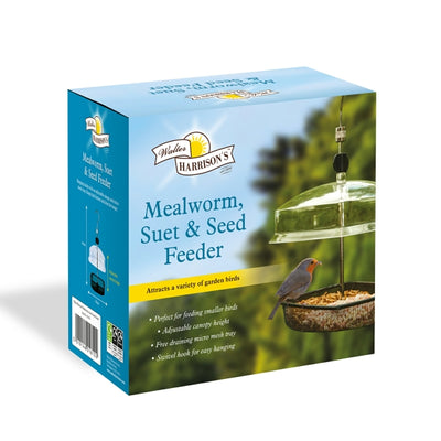 Harrisons Hanging Mealworm Bird Feeder with Canopy