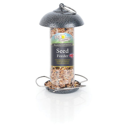 Harrisons Hammertone Silver Mini Seed Feeder 20cm