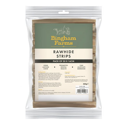 Bingham Farms 16cm Rawhide Strips 50 Pk [SNG] 400g