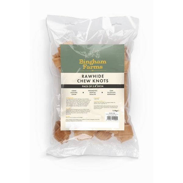 Bingham Farms 30cm Rawhide Chew Knots 5 Pk [SNG] 1.1kg