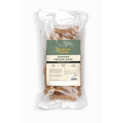 Bingham Farms 10cm Rawhide Pressed Bone 20Pk [SNG] 800g