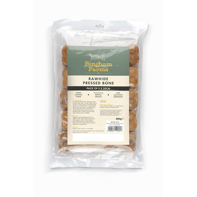 Bingham Farms 20cm Rawhide Pressed Bone 5 Pk [SNG] 800g