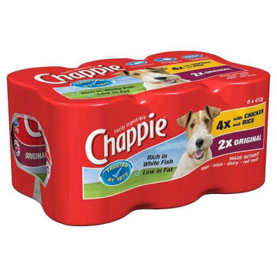 Chappie Favourites Tins 412g x 6pk