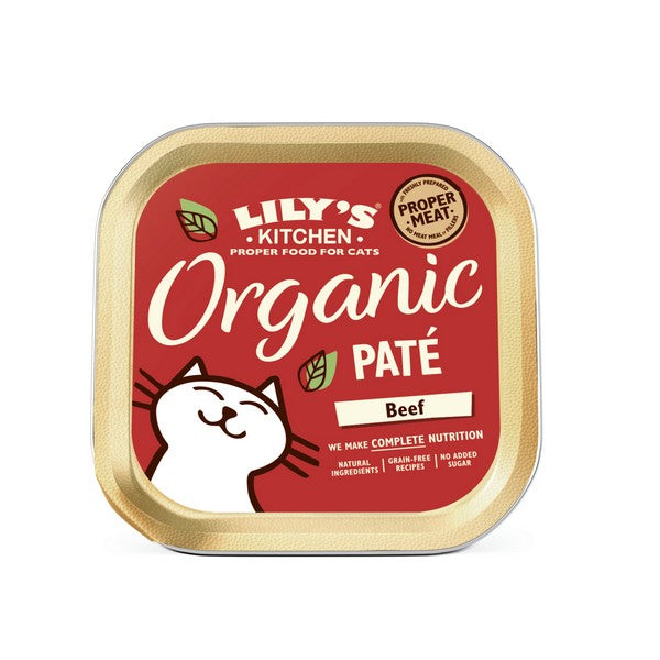 Lilys Kitchen Organic Beef Pate for Cats 85g