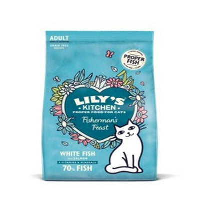 Lilys Kitchen Fishermans Feast White Fish with Salmon Dry Cat Food 800g