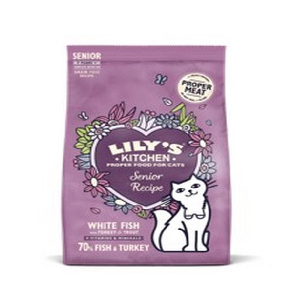 Lilys Kitchen Senior Recipe White Fish with Turkey and Trout Dry Cat Food 800g