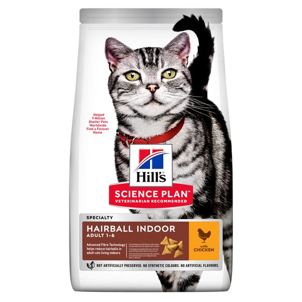 Hills Science Plan Cat Adult Dry Chicken Hairball Indoor 1.5kg