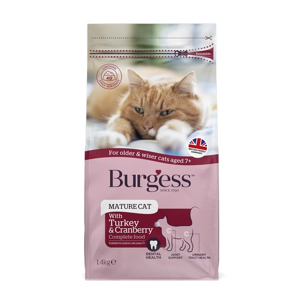 Burgess Mature Cat Turkey and Cranberry 1.4kg