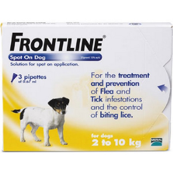 Frontline Spot On Small Dog 2-10kg (3Pipettes)